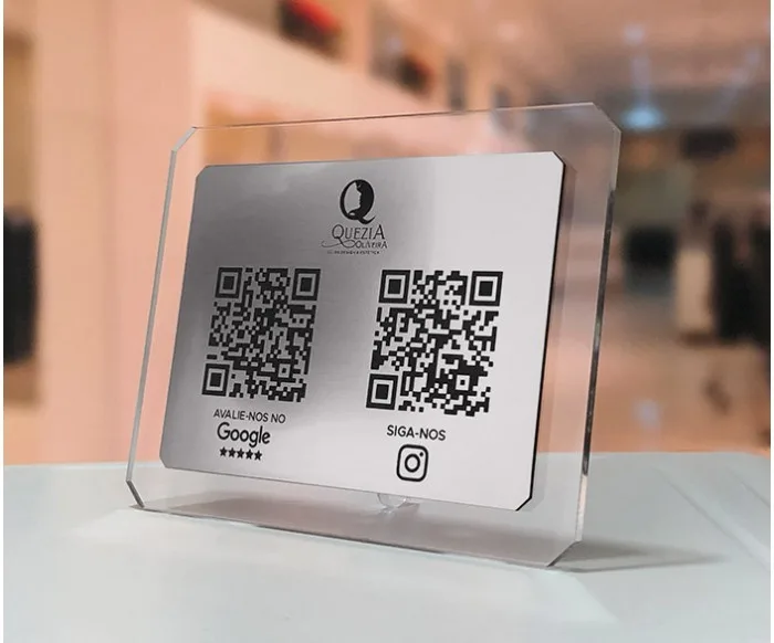 Display QR Code Duplo Personalizado 18x14cm